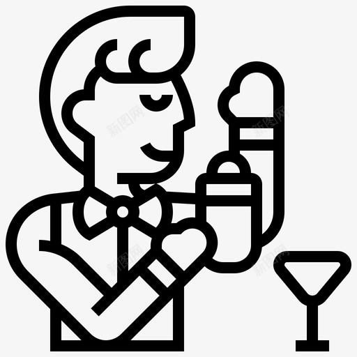 酒保职业男性1直系svg_新图网 https://ixintu.com 酒保 职业 男性 直系