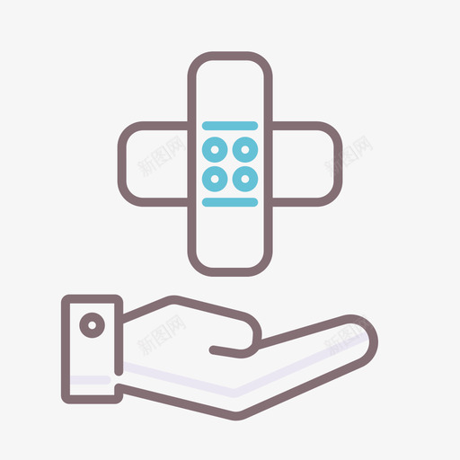 医用绷带线性颜色svg_新图网 https://ixintu.com 医用 绷带 线性 颜色