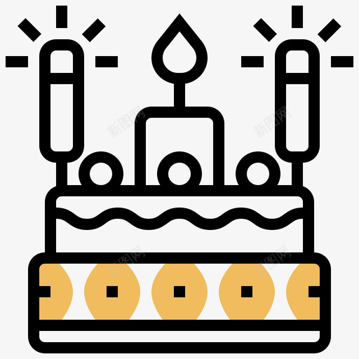 蛋糕生日派对41黄影svg_新图网 https://ixintu.com 蛋糕 生日 派对 黄影