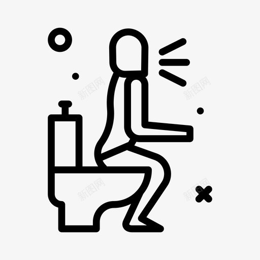 腹泻疾病1线状svg_新图网 https://ixintu.com 腹泻 疾病 线状
