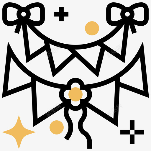 彩旗马戏团元素6黄色阴影svg_新图网 https://ixintu.com 彩旗 马戏团 元素 黄色 阴影