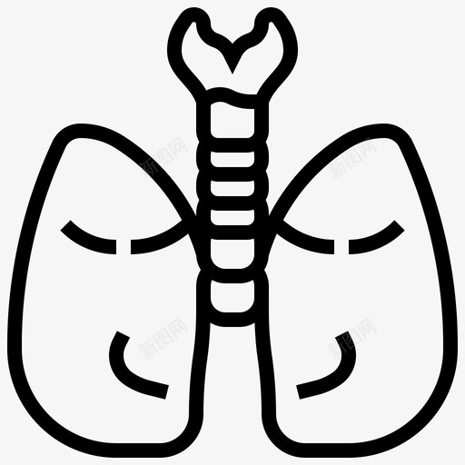 肺人体器官15线性svg_新图网 https://ixintu.com 人体 器官 线性