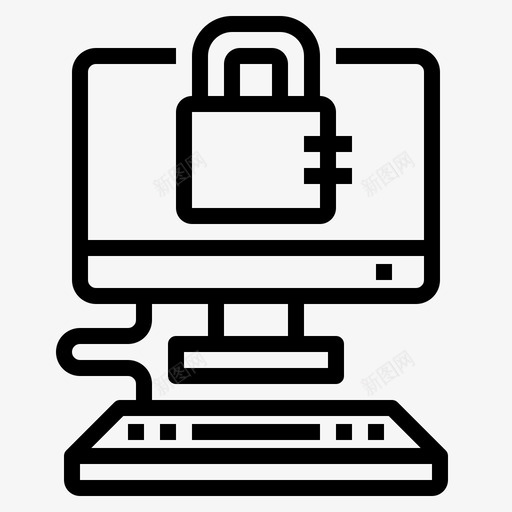 挂锁计算机74线性svg_新图网 https://ixintu.com 挂锁 计算机 线性