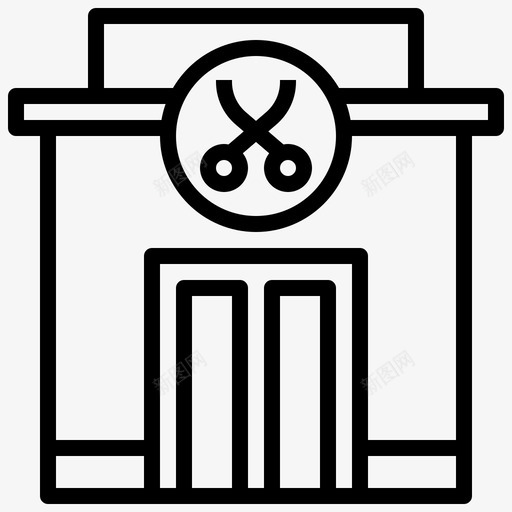 喷雾建筑和城市理发店svg_新图网 https://ixintu.com 理发店 喷雾 建筑 城市 美容 理发 胡子 美发 轮廓
