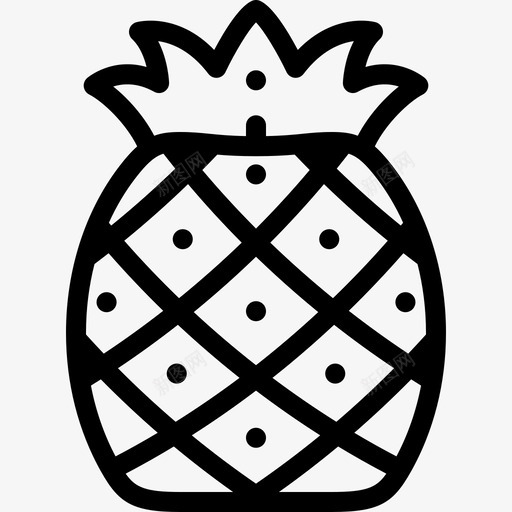 菠萝热带58线形svg_新图网 https://ixintu.com 菠萝 热带 线形