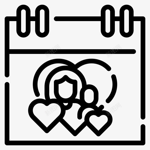 日历母亲节25线性svg_新图网 https://ixintu.com 日历 母亲节 线性