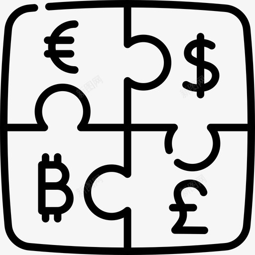 拼图块经济64线性svg_新图网 https://ixintu.com 拼图 图块 经济 线性