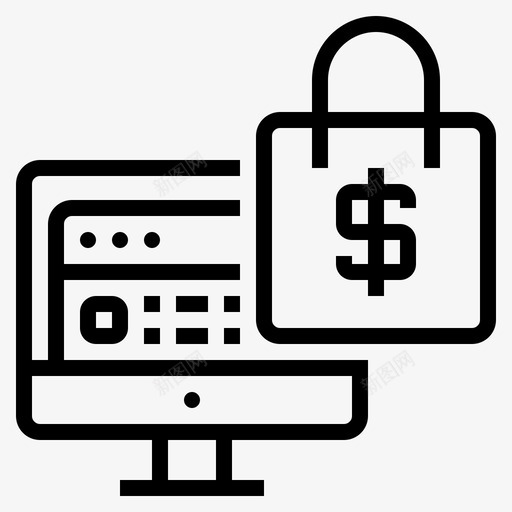 包裹电脑送货svg_新图网 https://ixintu.com 包裹 电脑 送货 礼品 标签 运输 数字 营销 轮廓 图标
