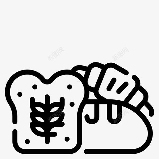 面包健康食品46直系svg_新图网 https://ixintu.com 面包 健康食品 直系