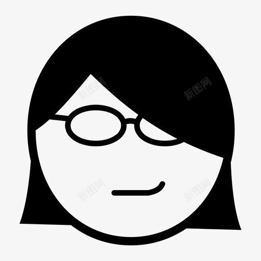 阿姨眼镜女士svg_新图网 https://ixintu.com 阿姨 眼镜 女士 椭圆形 傻笑 女人 几何图形