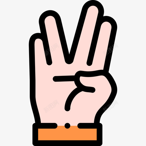 瓦肯敬礼手势27线条颜色svg_新图网 https://ixintu.com 瓦肯 敬礼 手势 线条 颜色