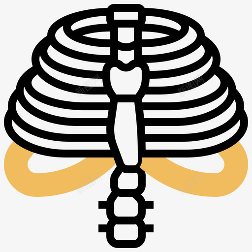 胸部人体器官18黄色阴影svg_新图网 https://ixintu.com 胸部 人体 器官 黄色 阴影