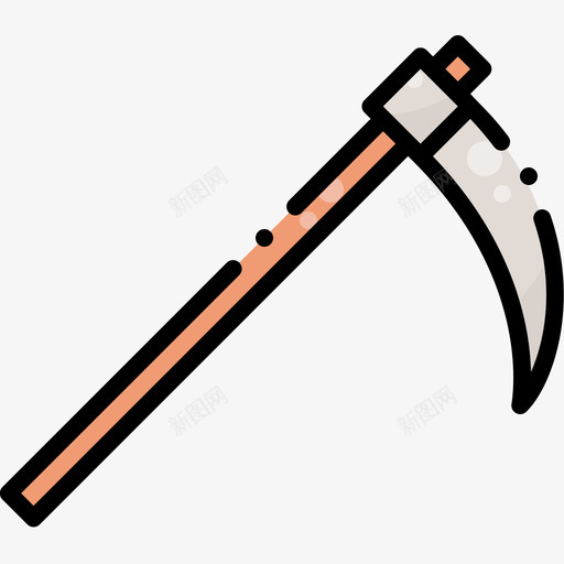 镰刀农具1线颜色svg_新图网 https://ixintu.com 镰刀 农具 颜色