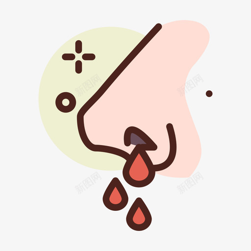 鼻子疾病2线状颜色svg_新图网 https://ixintu.com 鼻子 疾病 线状 颜色