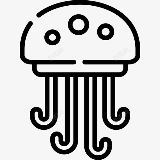 水母热带目的地线状svg_新图网 https://ixintu.com 水母 热带 目的地 线状