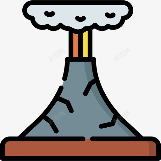 火山自然灾害42线性颜色svg_新图网 https://ixintu.com 火山 自然灾害 线性 颜色