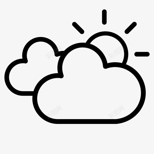天气云多云svg_新图网 https://ixintu.com 天气 多云 光线 天空 太阳