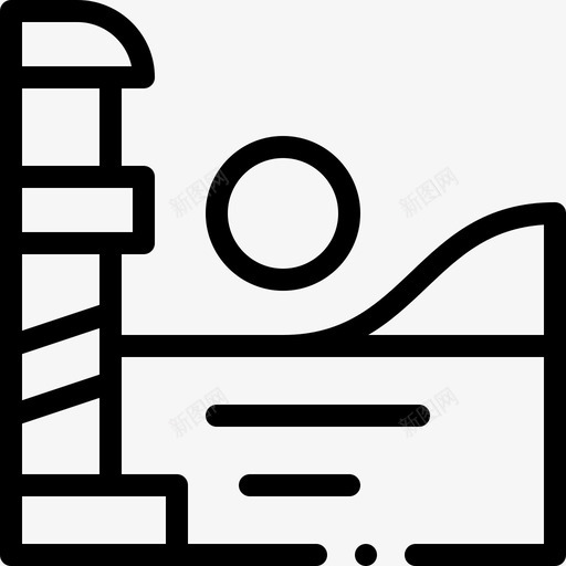 灯塔景观93线性svg_新图网 https://ixintu.com 灯塔 景观 线性