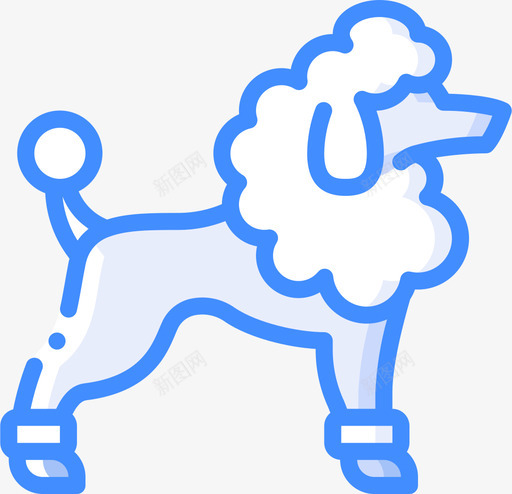 贵宾犬法国7蓝色svg_新图网 https://ixintu.com 法国 白色贵宾犬 蓝色 贵宾