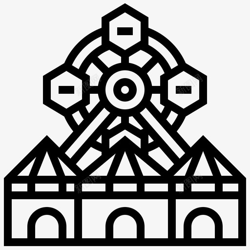 嘉年华马戏团元素3线性svg_新图网 https://ixintu.com 嘉年华 马戏团 元素 线性
