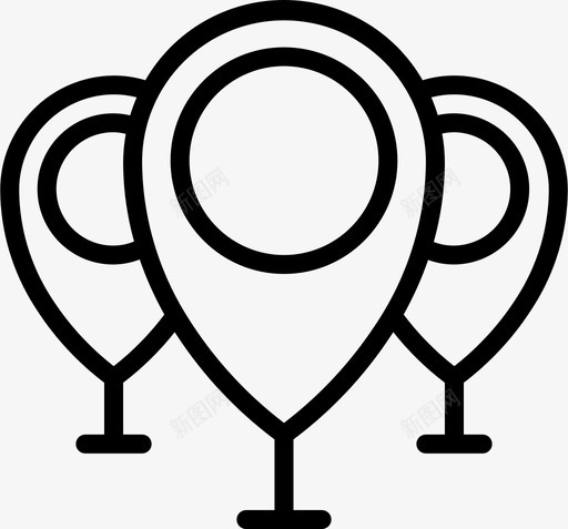 图钉地图32线性svg_新图网 https://ixintu.com 图钉 地图 线性