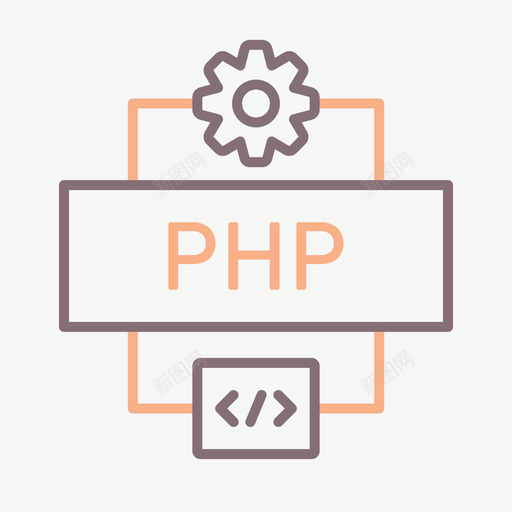 Php代码计算机编程图标2线颜色svg_新图网 https://ixintu.com Php 代码 计算机 编程 图标 颜色