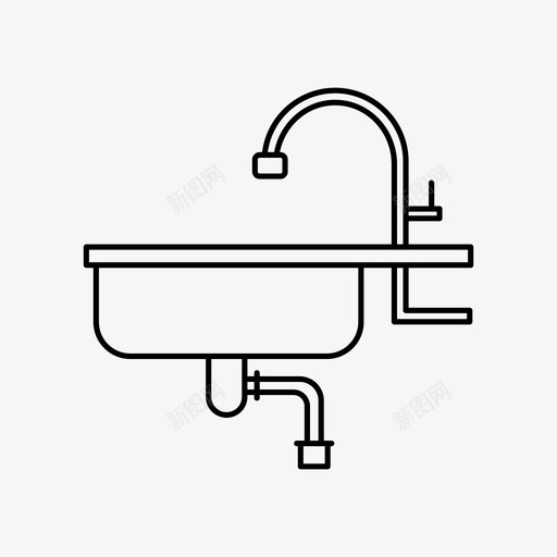 厨房洗脸盆洗脸盆水龙头svg_新图网 https://ixintu.com 洗脸盆 厨房 水龙头