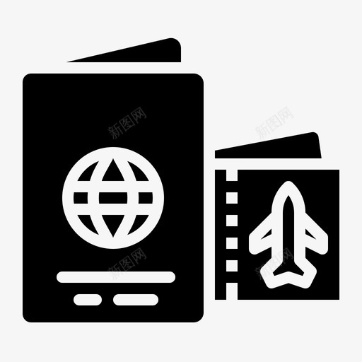 护照旅行清单3实心svg_新图网 https://ixintu.com 护照 旅行 清单 实心