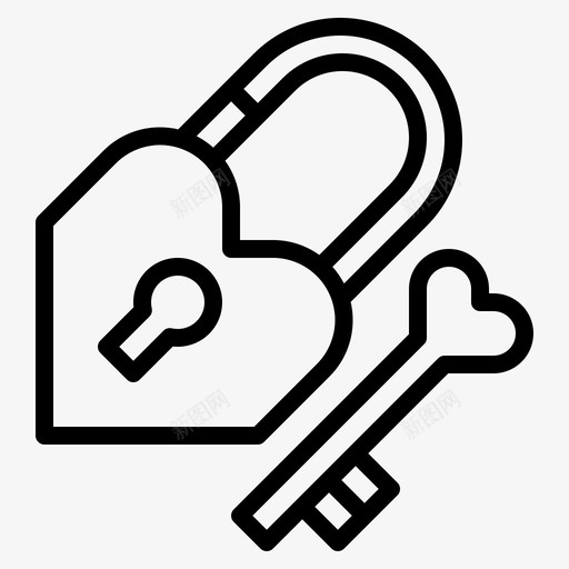 钥匙锁婚礼262轮廓svg_新图网 https://ixintu.com 钥匙 婚礼 轮廓