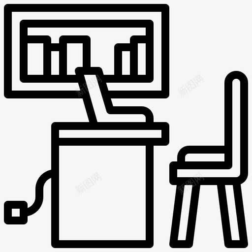 办公室办公家具9直线型svg_新图网 https://ixintu.com 办公室 办公 家具 直线 线型