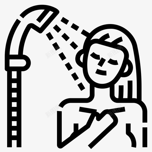 淋浴卫生65线性svg_新图网 https://ixintu.com 淋浴 卫生 线性