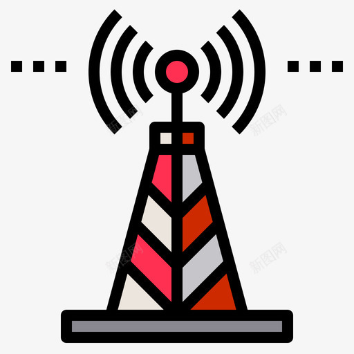 信号塔通信246线颜色svg_新图网 https://ixintu.com 信号塔 通信 颜色
