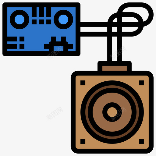 音箱电子元件线性颜色svg_新图网 https://ixintu.com 音箱 电子元件 线性 颜色