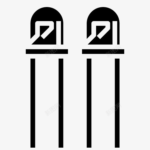 Led电子元件3填充svg_新图网 https://ixintu.com Led 电子元件 填充