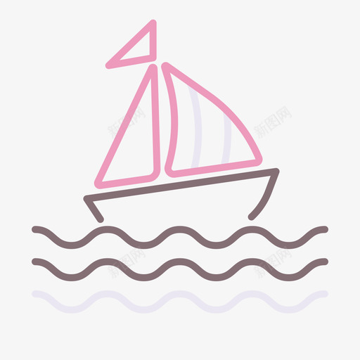 帆船水上运动3线条色彩svg_新图网 https://ixintu.com 帆船 水上运动 线条 色彩