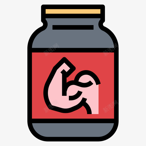 蛋白质健康与健康6线性颜色svg_新图网 https://ixintu.com 健康 蛋白质 线性 颜色