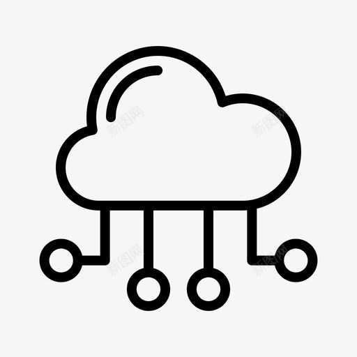 云保护和安全22线性svg_新图网 https://ixintu.com 保护 安全 线性