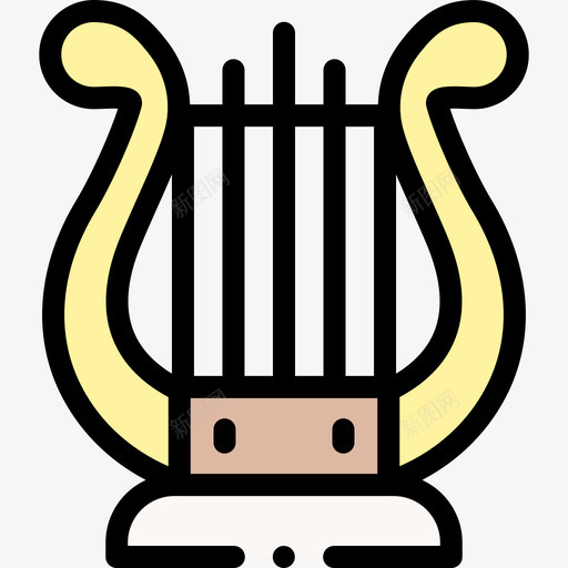 竖琴希腊神话29线性颜色svg_新图网 https://ixintu.com 竖琴 希腊神话 线性 颜色