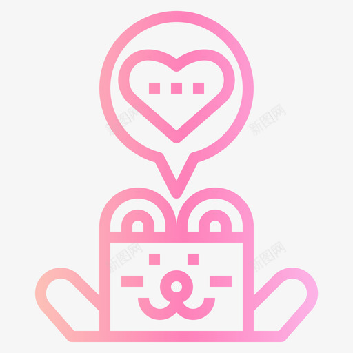 熊爱和情人节4梯度svg_新图网 https://ixintu.com 情人节 梯度