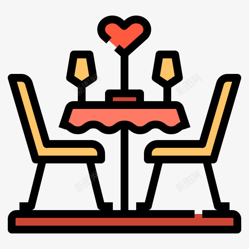 餐桌浪漫爱情9线性颜色svg_新图网 https://ixintu.com 餐桌 浪漫 爱情 线性 颜色