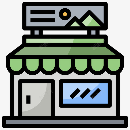 商店品牌18线性颜色svg_新图网 https://ixintu.com 商店 品牌 线性 颜色