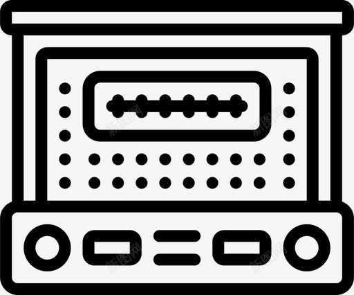 收音机古董4线性svg_新图网 https://ixintu.com 收音机 古董 线性