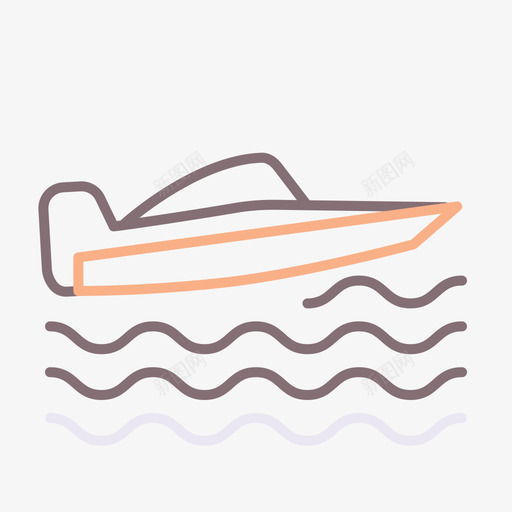 快艇水上运动3线性颜色svg_新图网 https://ixintu.com 快艇 水上运动 线性 颜色