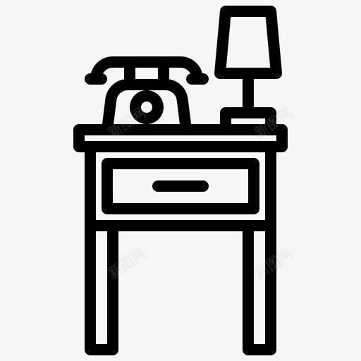 边桌家具和装饰1线性svg_新图网 https://ixintu.com 边桌 家具 装饰 线性