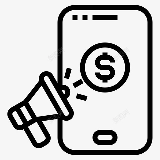智能手机商务和金融3线性svg_新图网 https://ixintu.com 智能 手机 商务 金融 线性
