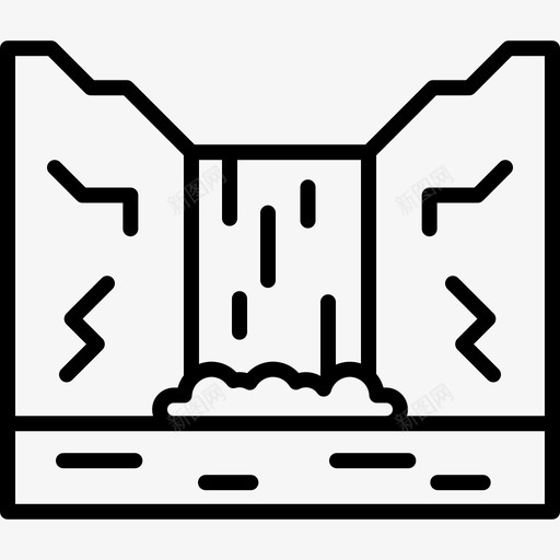 瀑布地理43线性svg_新图网 https://ixintu.com 瀑布 地理 线性