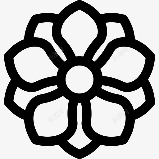 银莲花花32线状svg_新图网 https://ixintu.com 莲花 线状