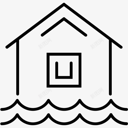 洪水灾害房屋svg_新图网 https://ixintu.com 洪水 灾害 房屋 自然灾害