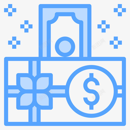 礼券钱143蓝色svg_新图网 https://ixintu.com 礼券 蓝色