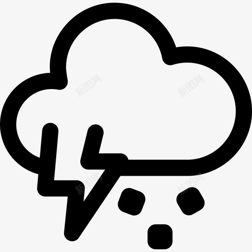 雷暴天气300线性svg_新图网 https://ixintu.com 雷暴 天气 线性